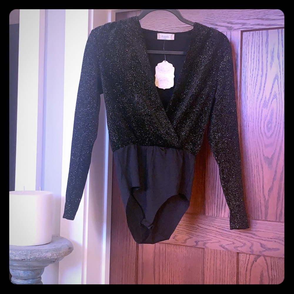 Black velvet bodysuit